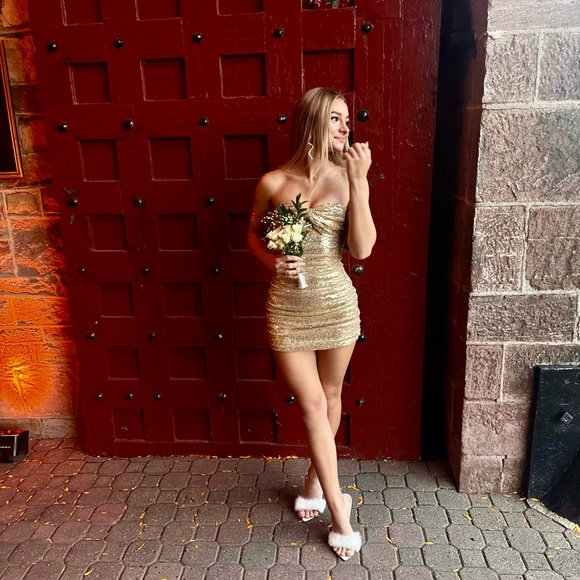 Gold Homecoming Dress - Picture 1 of 3